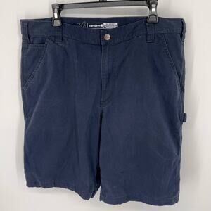 Carhartt Shorts Mens Sz 38 Blue Cotton Blend Utility Painter Bermuda Pockets